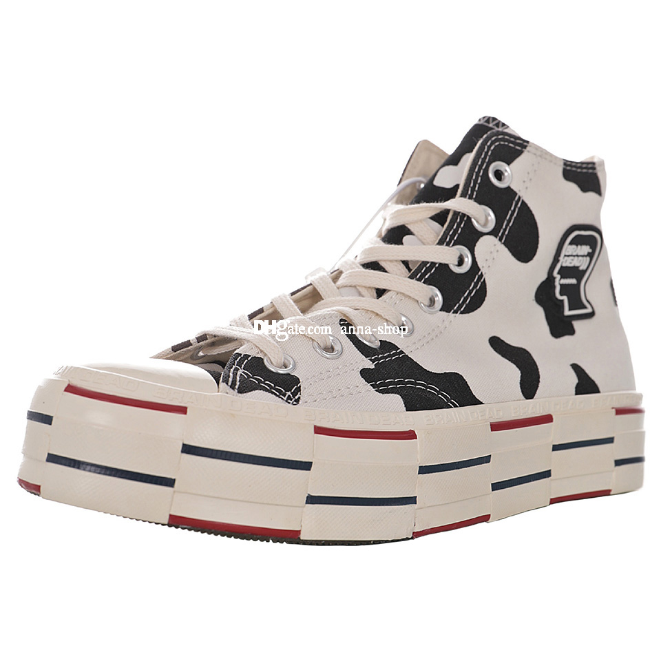 

Brain Dead Lift 2.0 Canvas Boots for Men Skates Boot Mens Skate Shoes Womens Platform Shoe Women Skateboard Man Sneakers 169946C, White;red