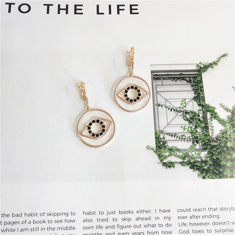 

Timlee E155 New Personality Exaggeration Geometry Round Circular Eyes Alloy Drop Earrings Popular Jewelry wholesale