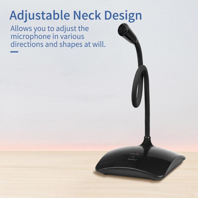 

Desktop Microphone Wired Recording Microphone 360° Omnidirectional Pickup Mic Adjuatable Neck Compatible with Windows for Office