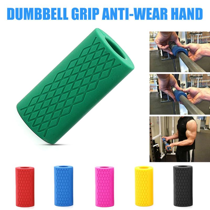 

1pc Barbell Grip Solid Silicone Anti Wear Hand Sports Muscle Dumbbell Handle Body Sculpting Accessories Silicone Grip, Red