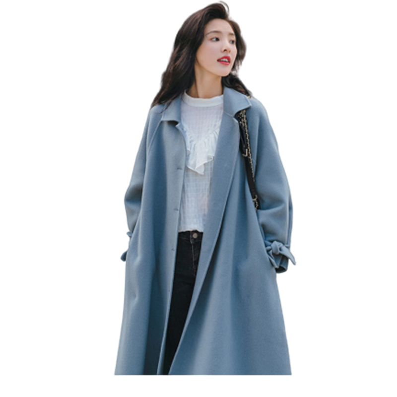 

New Women Woolen coat Autumn winter Jacket coat Female Korean loose long Woolen coats Women's Fashion Casual Overcoat  F1162, As pic