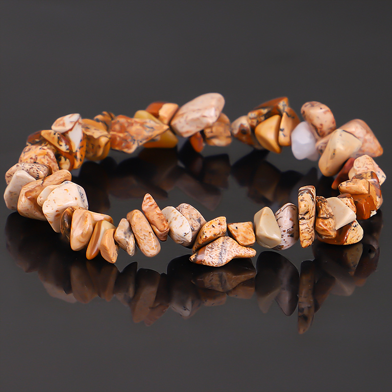

Handmade Irregular Natural Gem Stone Bracelet Stretch Chip Beads Nuggets Amazon Rose Crystal Quartz Bracelets Bangles For Women
