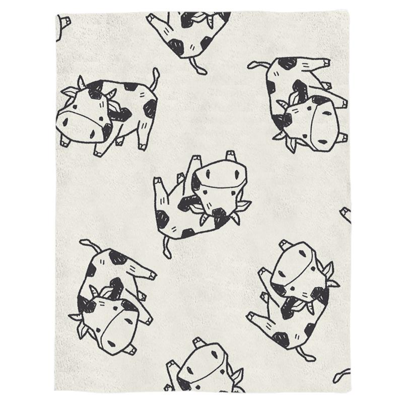 

Kids Throw Blanket Colorful Jungle Animals Themed Decorations Cartoon Animal Cow