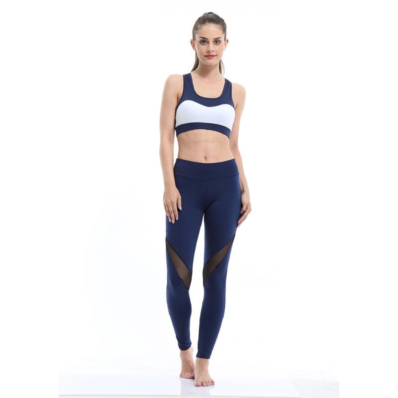 

Women Solid Yoga Pants Mesh Patchwork Fitness Gym Legging Elastic Seamless Running Tights Female Push Up Sport Leggings, Yp0017-1