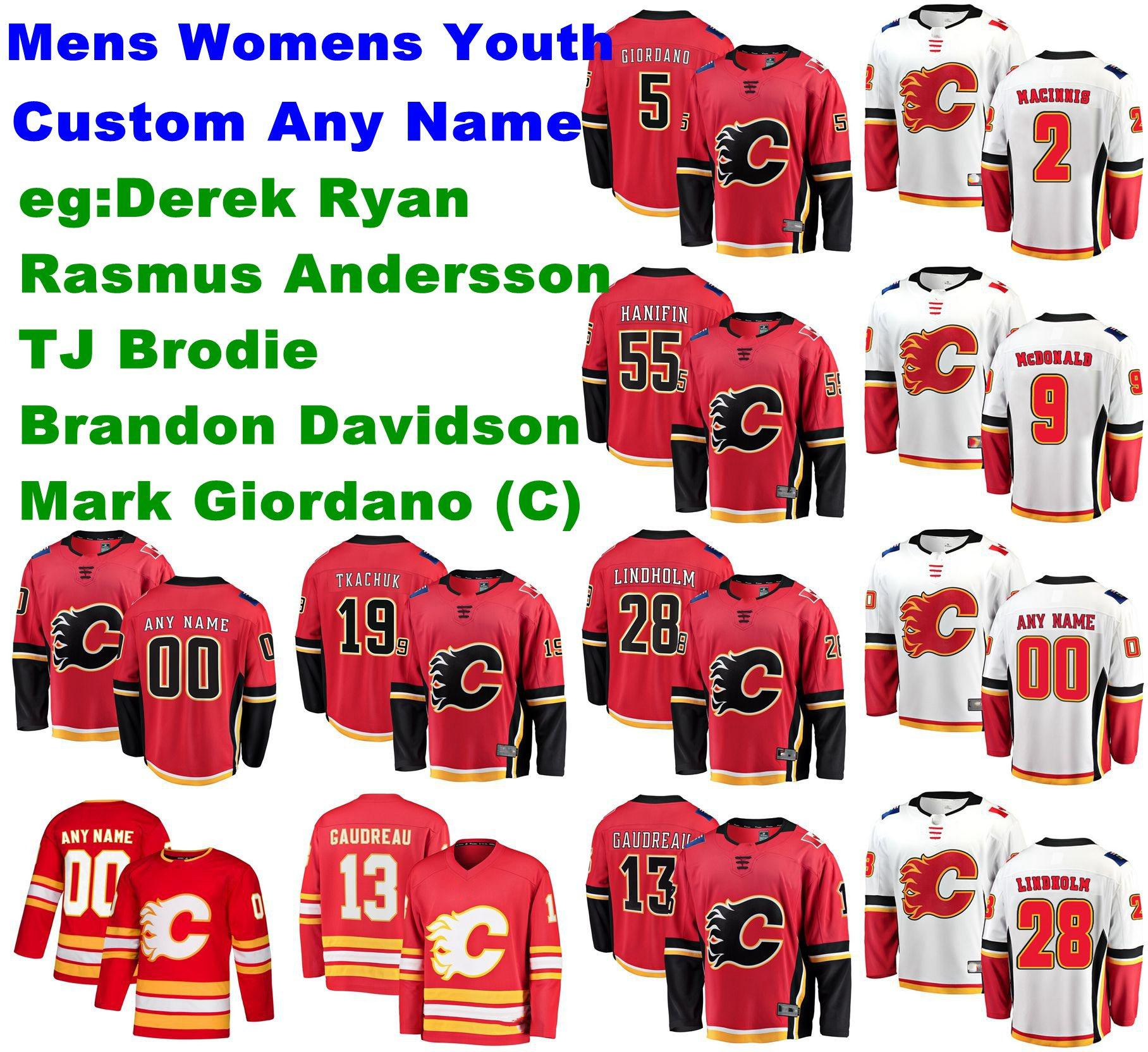 

Calgary Flames Jerseys Derek Ryan Jersey Giordano Brandon Davidson TJ Brodie Rasmus Andersson Ice Hockey Jerseys Mens Customize Stitched, Black;red