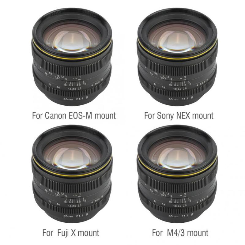 

Lentes Kamlan 50mm f1.1 II APS-C Large Aperture Manual Focus Lens for Mirrorless Cameras lente para celular Camera Lens