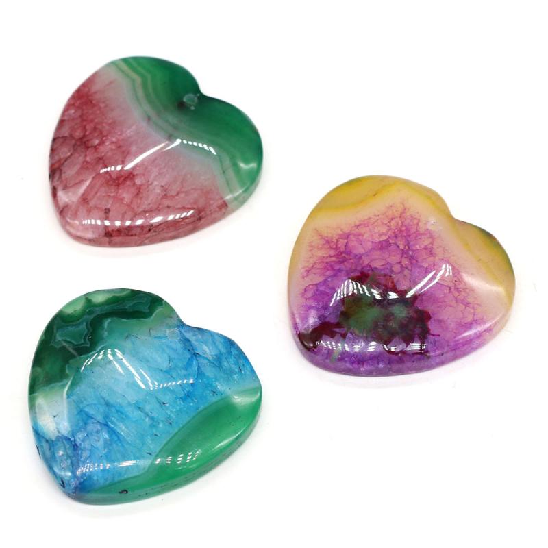 

New Style Rainbow Heart-shaped Pendant Charms For DIY Necklace Handiwork Sewing Craft Jewelry Accessory Making