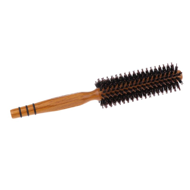 

Round Wooden Barrel Curling Hair Styling Anti-static Hairbrush for Women S