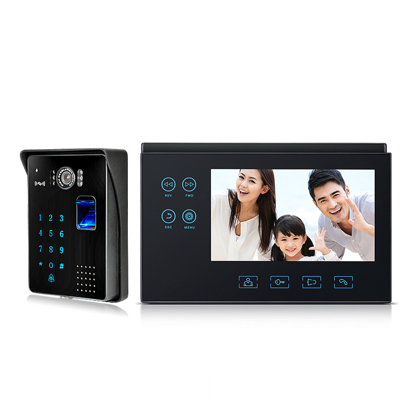 

7 inch color high-definition smart electronic video intercom doorbell home fingerprint password access control system