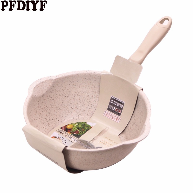 

Thickened Bottom Stone Frying Pan Multifunction Non-stick Pans Deep Nougat Pot Big Mouth Wok Pan with Glass Cover
