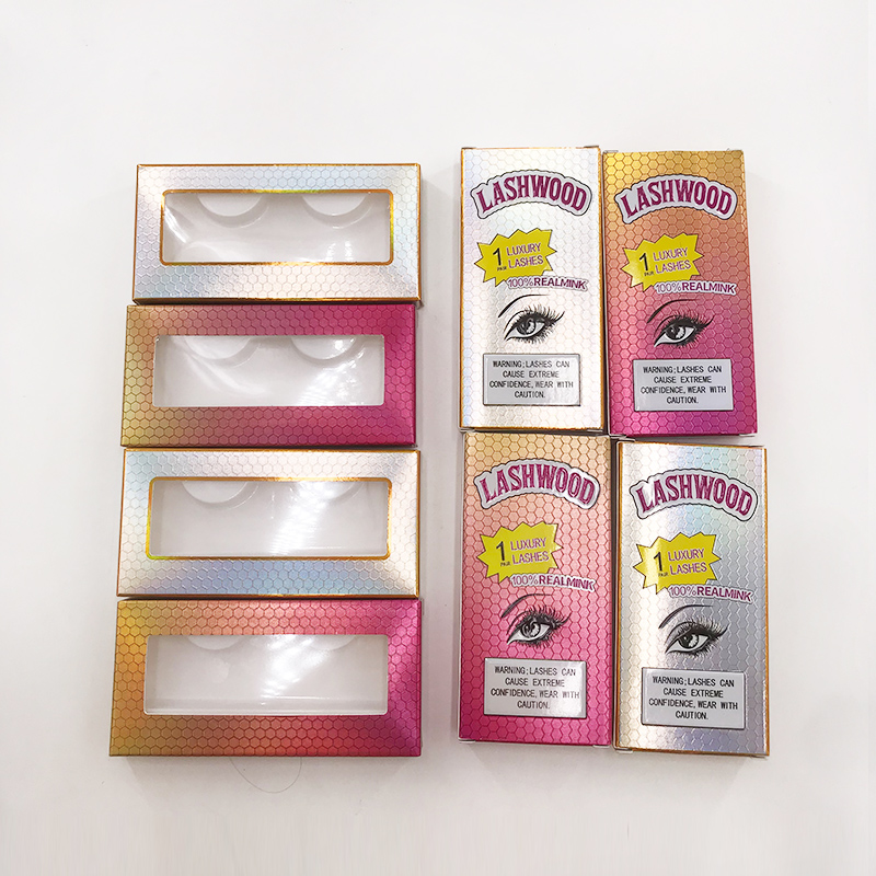Empty Lash Box Lashwood Package Come With White Tray for Dramatic Mink Eyelash Paper Lash Case without Lashes-image-588072062