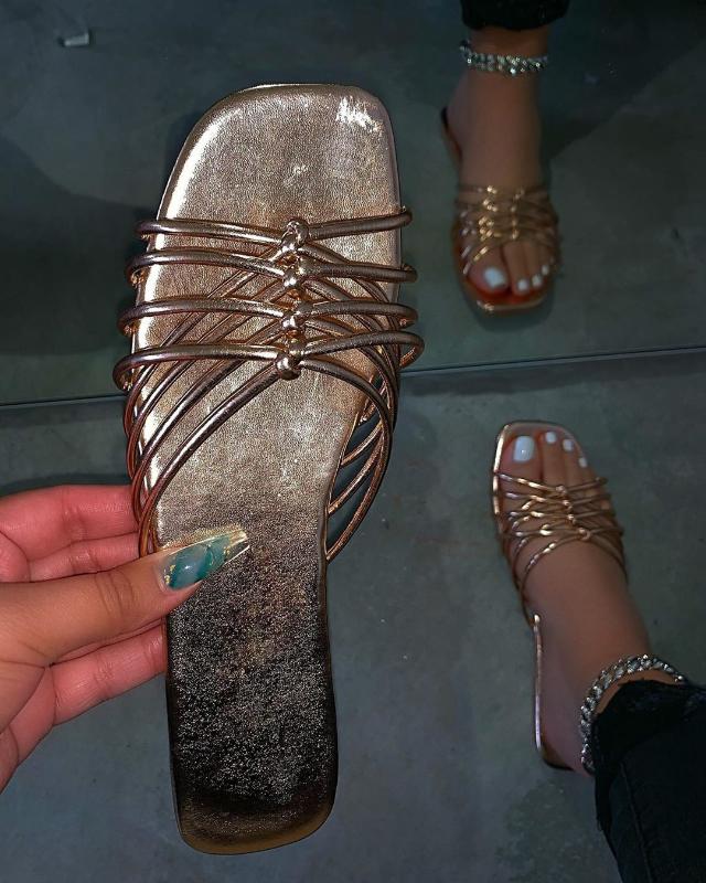 

2020 Women Slippers Summer Slides Open Toe Flat Casual Cross Strap Shoes Leisure Sandal Female Beach Slippers Plus Size, Beige