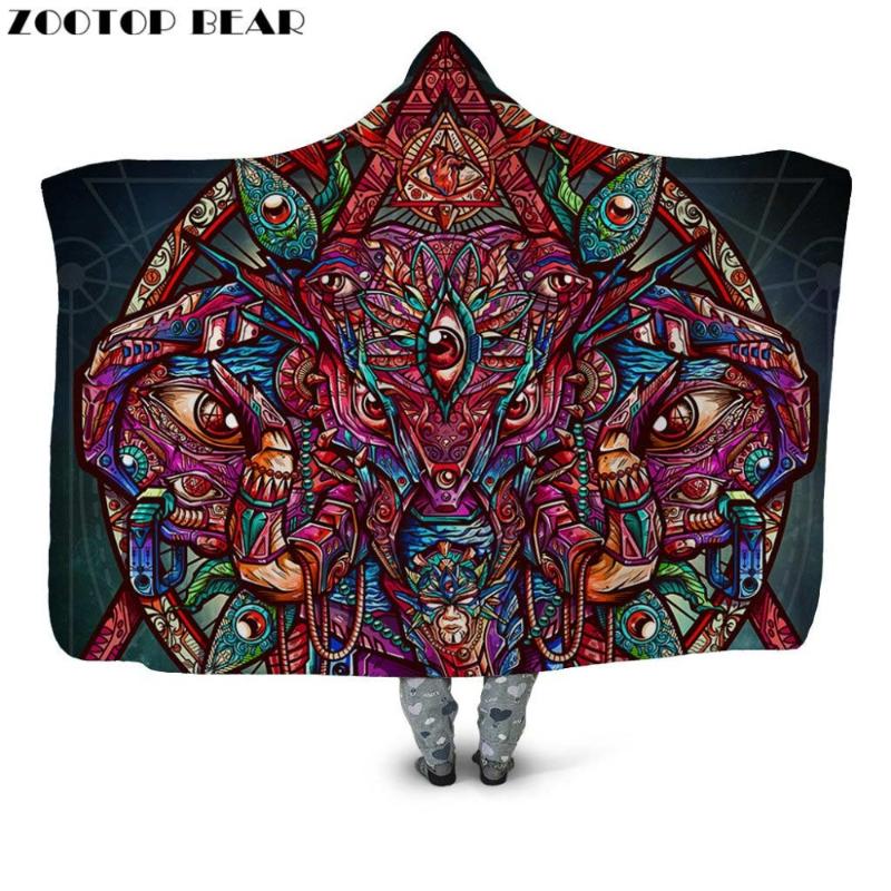 

Couple Streetwear Hooded Blanket Microfiber Popular Wearable Fashion Brand Soft Throw Blankets Portable Adults 3D print Bedding