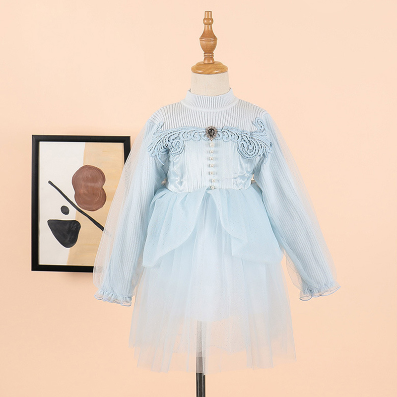 

Kids fashion sweater for girl 2020 Autumn winter Girl princess dress baby mesh dress girl sweater dress 3-10y Birthday gift, Pink