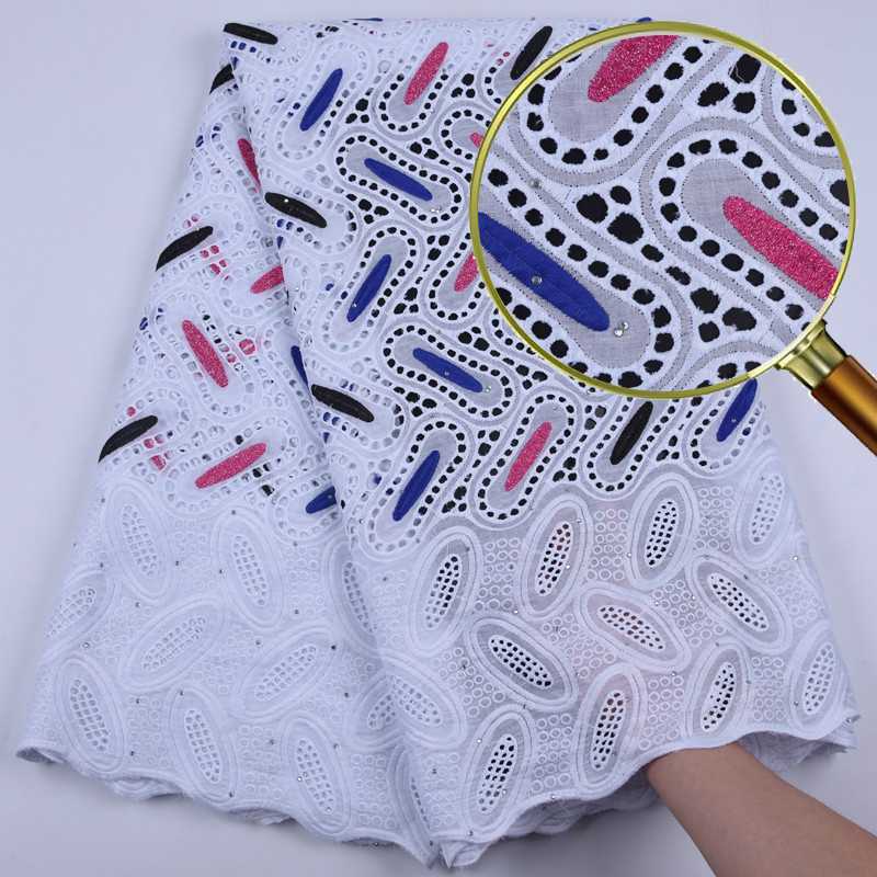 

Cotton-Like Beaded African Nigerian Lace Fabric High Quality Embroidery Lace Fabric For Wedding Party Dresses