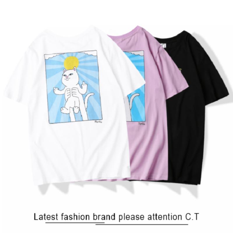 

2020 New RIPDIP born cheap cat pure cotton short-sleeved T cheap cat S M L XL XXL 9080, White