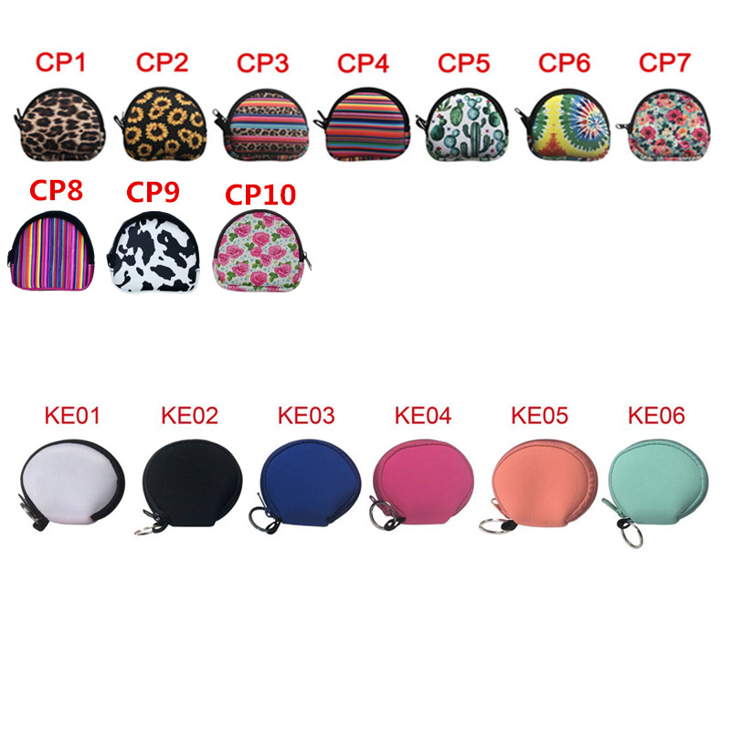 

Neoprene Waterproof Zipped Coin Pouch Mask Holder Earbud Case with Keyring Earphone Pouch for Kids