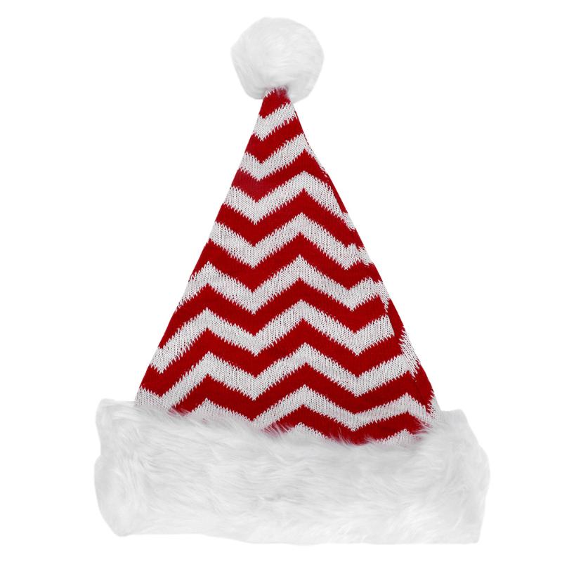 

1pc Decorative Plush Santa Hat Knitted Plush Ball Hat Cute Christmas for Women Men Adults (Red-white