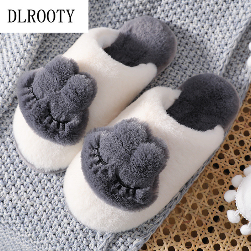 

Winter Men Slippers Cartoon Cute Indoor Home Flip Flops Warm Fashion Platform Silent Non-slip Shoes Male Slides Flat Casual, Jsh-198b dark gary