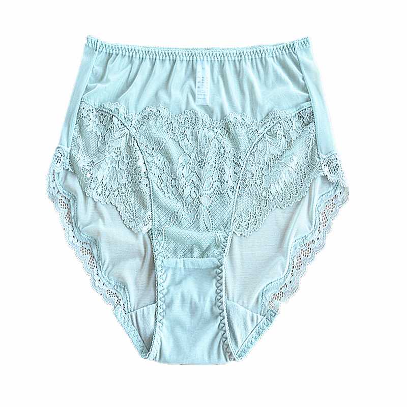 

S802 New Women's Seamless Panties Lace Mesh Breathable and Comfortable Mid-high Waist Briefs Ladies Underwear, Black