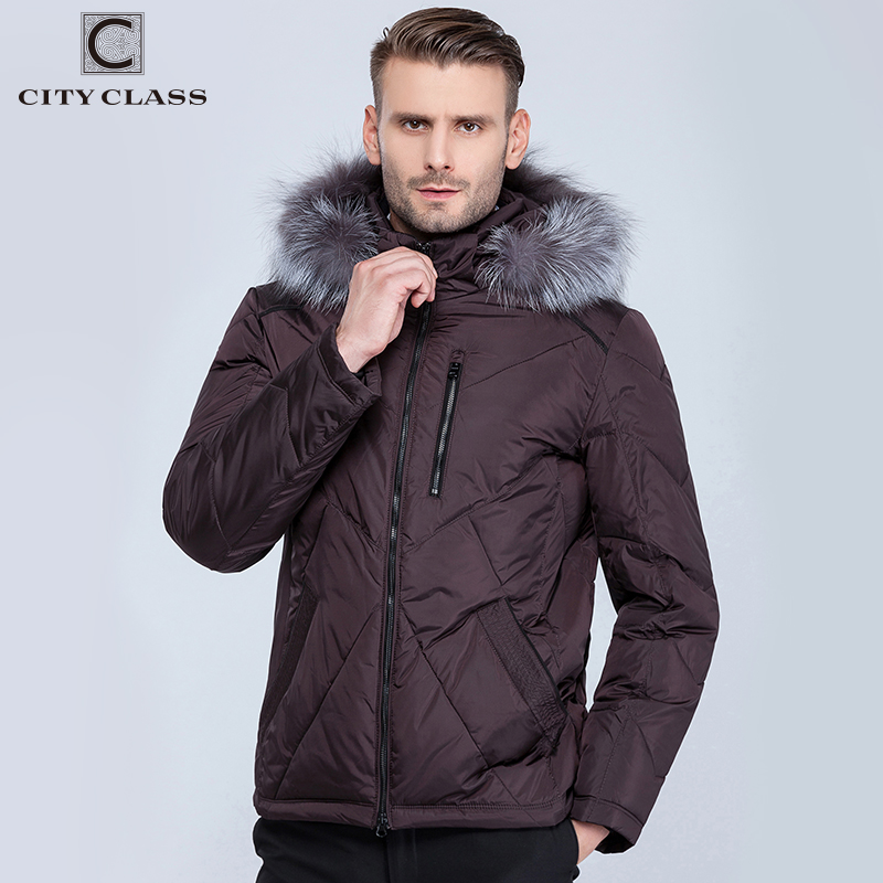 

CITY CLASS Mens Winter Jackets And Coats Casual Short Isosoft Stand collar Removable Silver Hat Outwear Free Shipping 14353, Purple