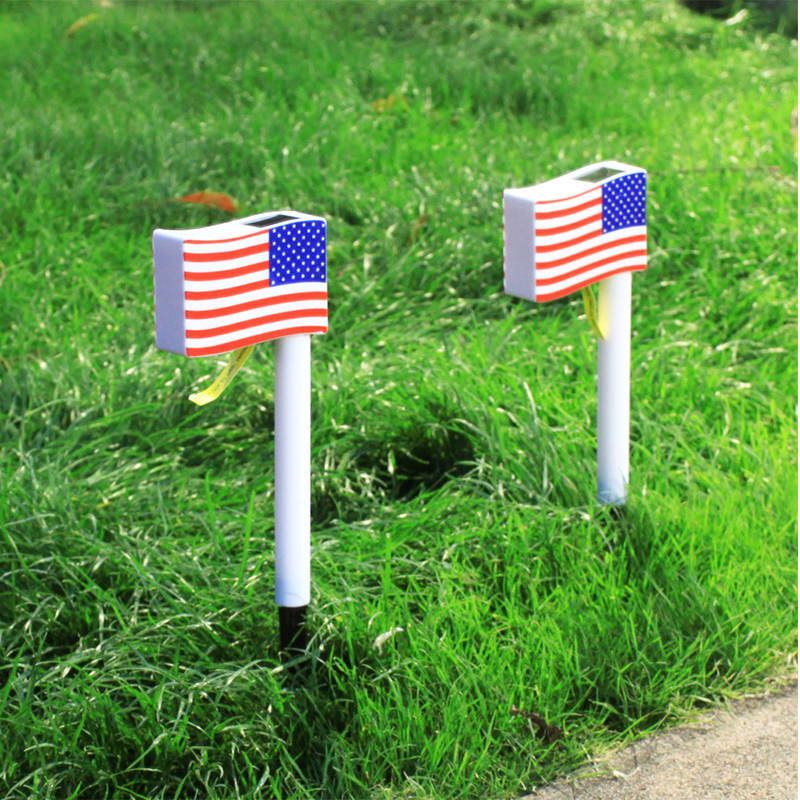 

Crestech Solar Lights Outdoor US Flag Solar Waterproof LED Lamp Decorative Garden Patio Pathway Deck Yard