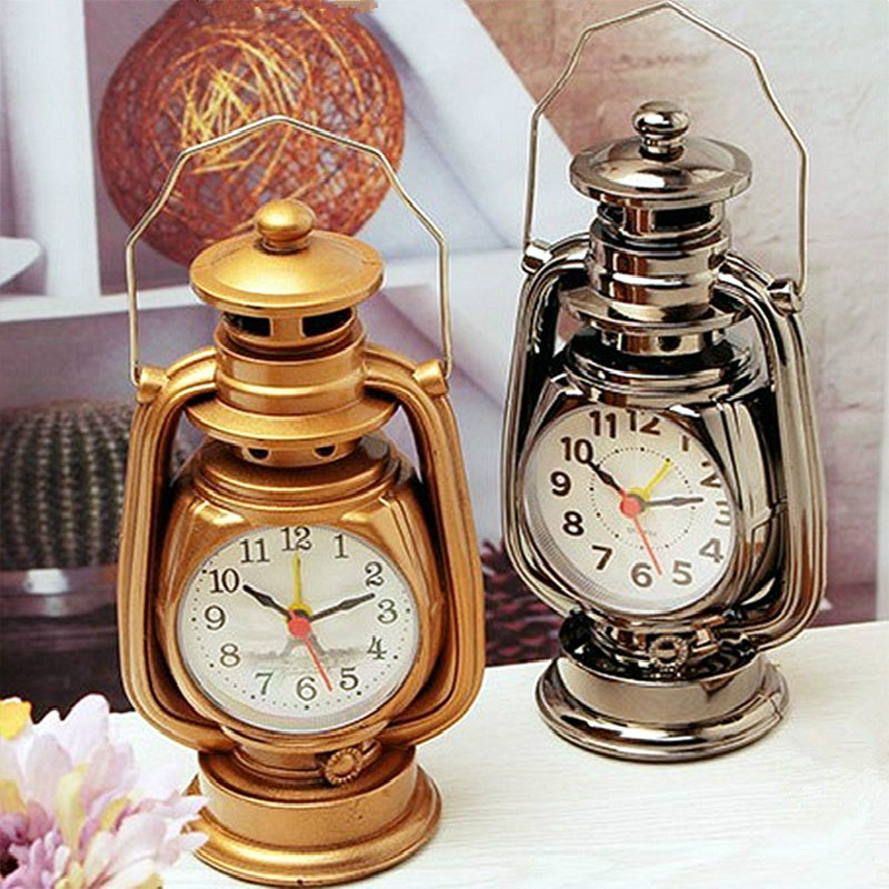 

1PC Retro Clock Imitation Kerosene Lamp Modeling Alarm Clock Snooze Function Sleep Timer Desktop Creative Personality Decoration