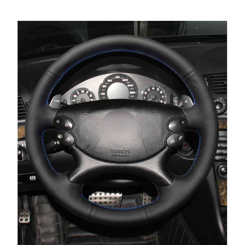 

Black Artificial Leather Steering Wheel Cover for Mercedes Benz E-Class W211 E230 E280 E350 CLS-Class CLS350 CLS500