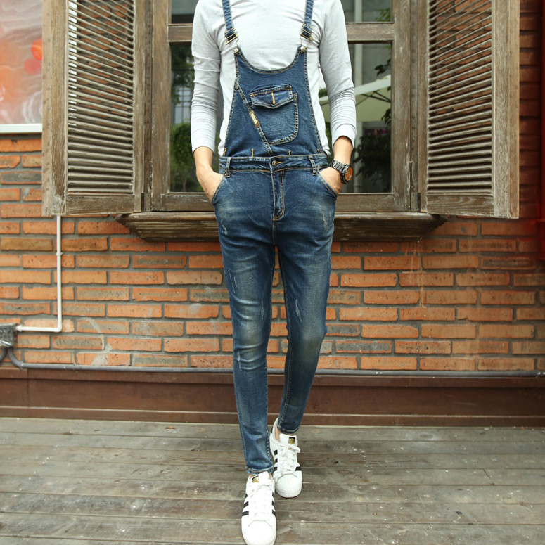 

2020 men clothing casual retro finishing whisker jeans one piece bib pants slim skinny spaghetti strap trousers singer costumes, 329 no bomb