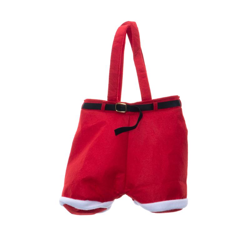 

Christmas Buckram Santa Pants Large Handbag Candy Wine Gift Bag Xmas Decor Cheer