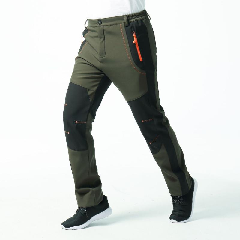 

Outdoor Trousers Men and Women Fleece Warm Climbing Pants Couples Waterproof Ski Pants Large Size Cycling, Army green