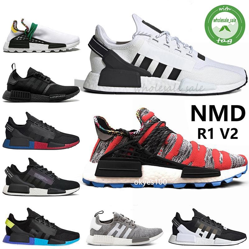 

New NMD R1 V2 runner shoes mens sneakers core black white metallic gold red blue carbon shock iridescent japan men women trainers, Color #6