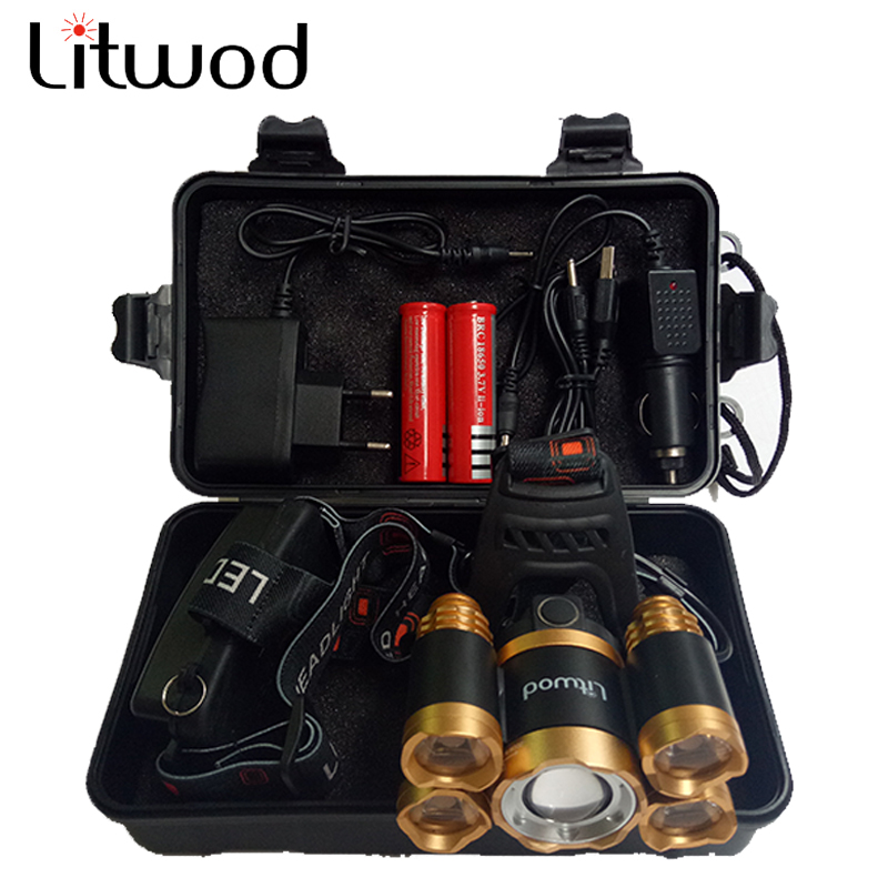 

Z35 T13 Headlight outdoor headlamp CREE XML 3/5 LED T6 Head Lamp Torchhead light with 8650 battery AC/DC charger