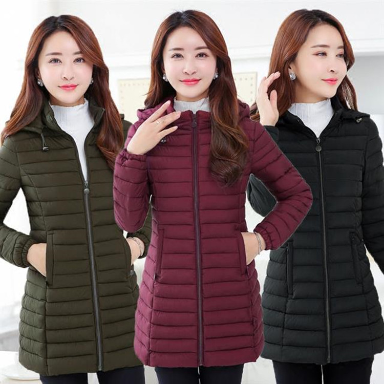 

Women's Jacket Autumn Winter Jackets Women Hooded Parkas 4XL 5XL 6XL Plus Size Ultra Light Down Cotton Mujer Chaqueta LXR253, Black