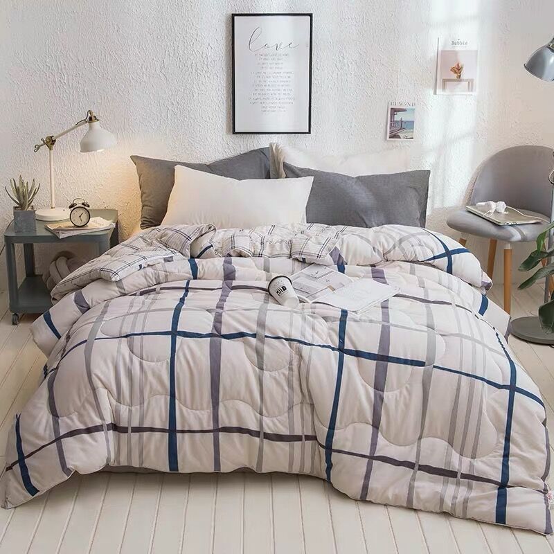 

high quality 100% pure cotton Winter thick warm quilts adults bedroom Quilted duvet patchwork bedding comforter printed blankets, As picture