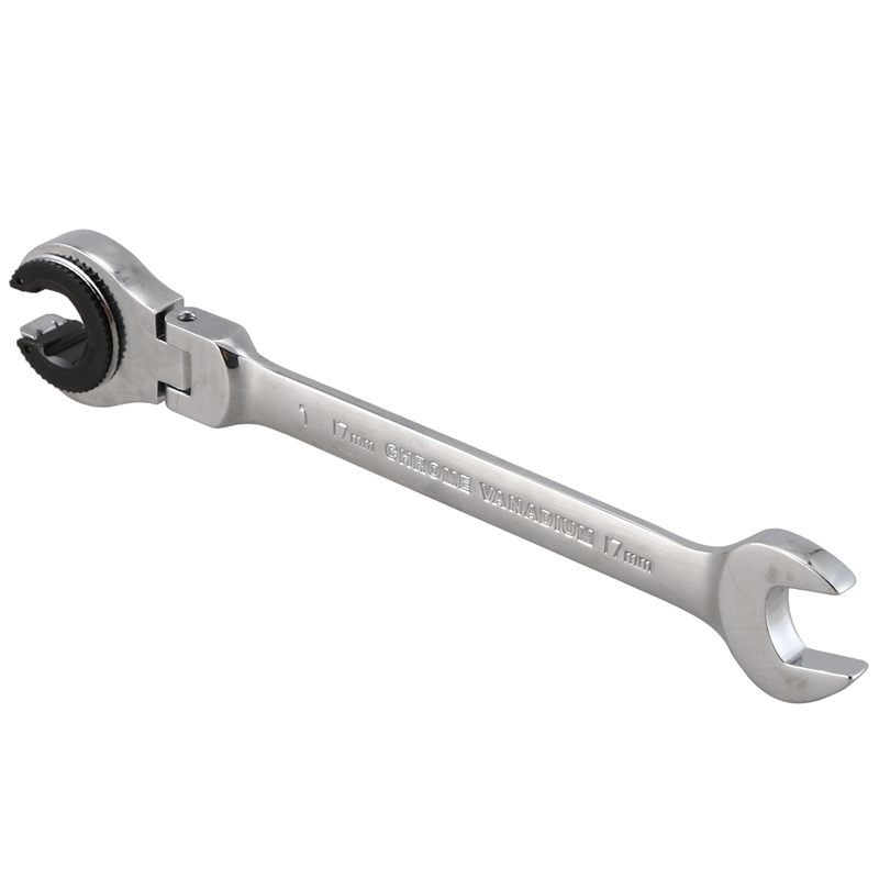 

17mm Tubing Ratchet Wrench 180 Degree Adjustable Head Adjustable Wrench Double-Ended Open End Ratchet