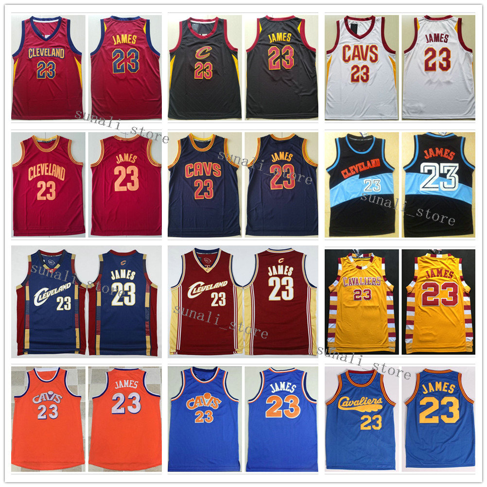 

Stitched Men LeBron James 23 Jerseys Basketball Retro Red White Black Color Sports Shirts Cheap Wholesale, Orange