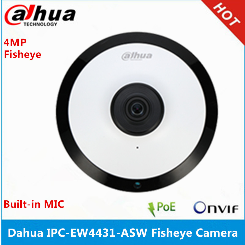 

IPC-EW4431-ASW 4MP Panorama POE WIFI 180 Fisheye IP Camera built-in MIC & SD Card Slot & Audio Alarm Interface