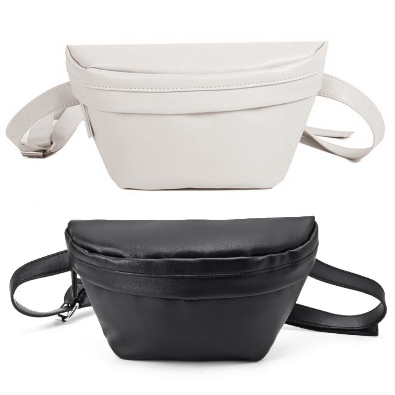 

2020 new Women Travel Waist Fanny Pack Phone Pouch Belt Chest Leather Bum Crossbody Pocket Bag, White