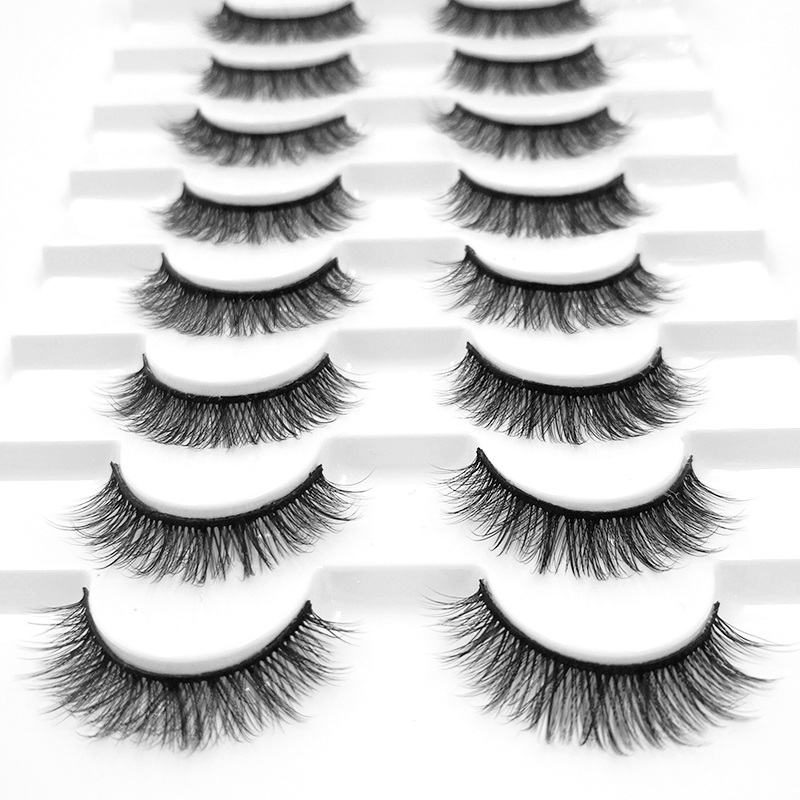 

2020 NEW 8 pairs 100% Real Mink Eyelashes 3D Natural False Eyelashes Mink Lashes Soft Eyelash Extension Makeup Kit Cilios