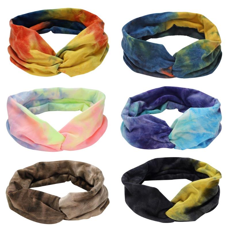 

QIMOSHI Boho Headbands for Women Vintage Floral Print Headwrap Hair Band Sports Elastic Head Wrap Twisted Cute Hair Style G