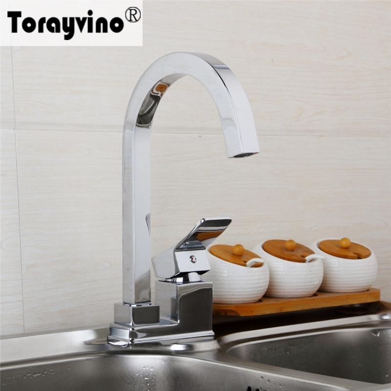 

Torayvino UK Kitchen Faucet Deck Mounted Modern Luxury Brass Polished Water Faucet Bathroom Chrome Basin Sink Mixer Tap