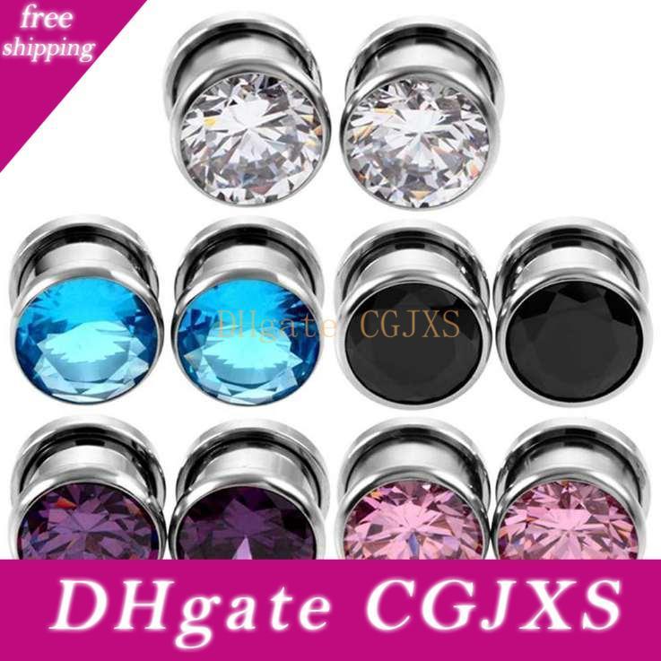 Yoursfs 6 Pairs Ears Tunnels for Women Mens Piercing Jewelry Stainless Steel Ears Gauges Expander CZ Gems Ear Stretcher Plugs Body Jewelry Black//White Color 7 Sizes,4-16mm