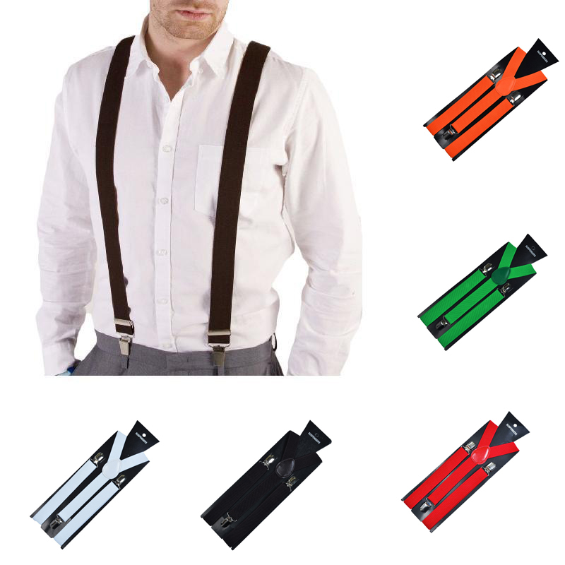 

Elasticated Adult Suspender Straps Adjustable Unisex Womens Men Y Shape Elastic Clip-on Suspenders 3 Clip Pants Braces