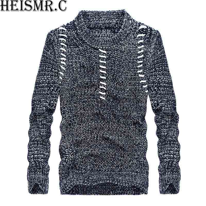 

Men' Sweater 2020 Autumn Winter Thick Wool Sweater Mens Brand Knittingwear Men Casual Sweaters And Pullovers Tricot Pull BDK114, Khaki