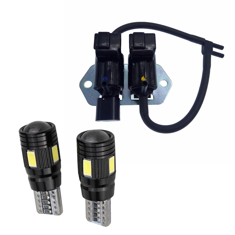 

3 Pcs Car Accessories:2 Pcs Car T10 Led Light 5730 6Smd 12V Bulbs & 1 Vacuum Switch Solenoid Valve for Mitsubishi, As pic