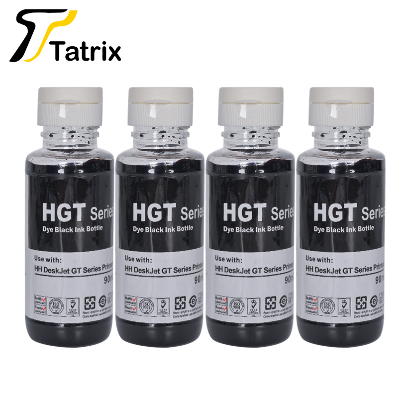 

Tatrix Refill Dye Ink 4X90ML Transfer Ink GT51 For Printers Refillable Cartridge For DeskJet GT 5810/5820/5822