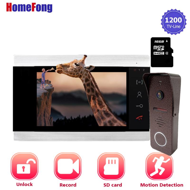 

Homefong 1200TVL HD Video Door Phone Intercom System with Recording Doorbell Camera Wide Angle Motion Detection Night Vision