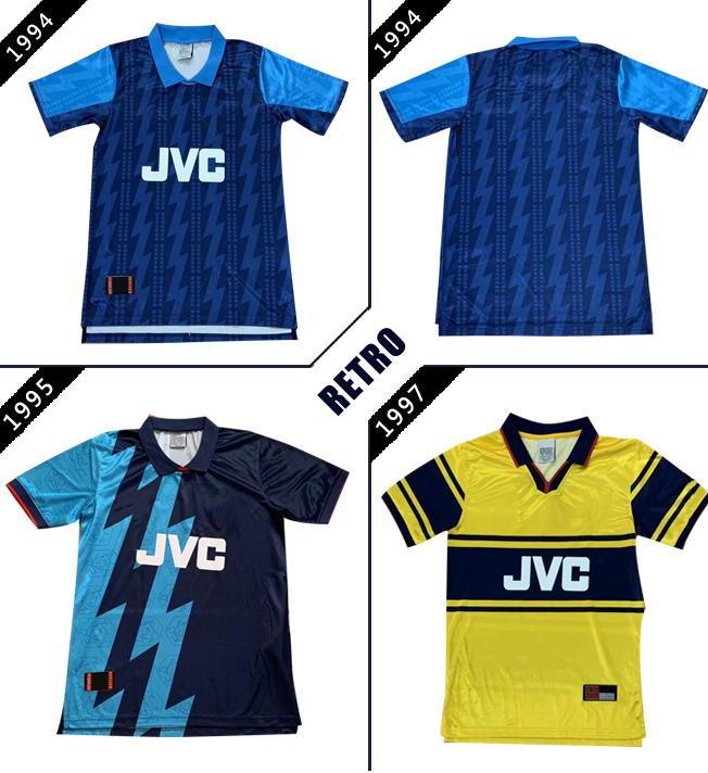 

1994 1995 1997 away blue Retro 94 97 soccer jersey vintage football shirt Hartson Campbell Wright Bergkamp Merson classic Uniforms, 1995 retro