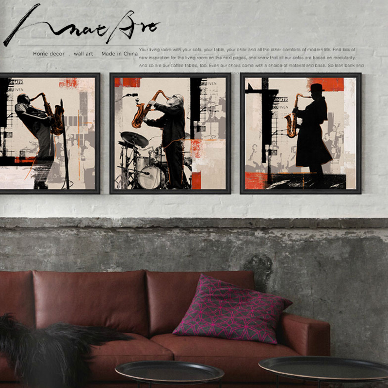 

Rock Jazz saxophone performances poster home decor wall art 3 piece canvas art bar cafe bedroom living room kitchen decor